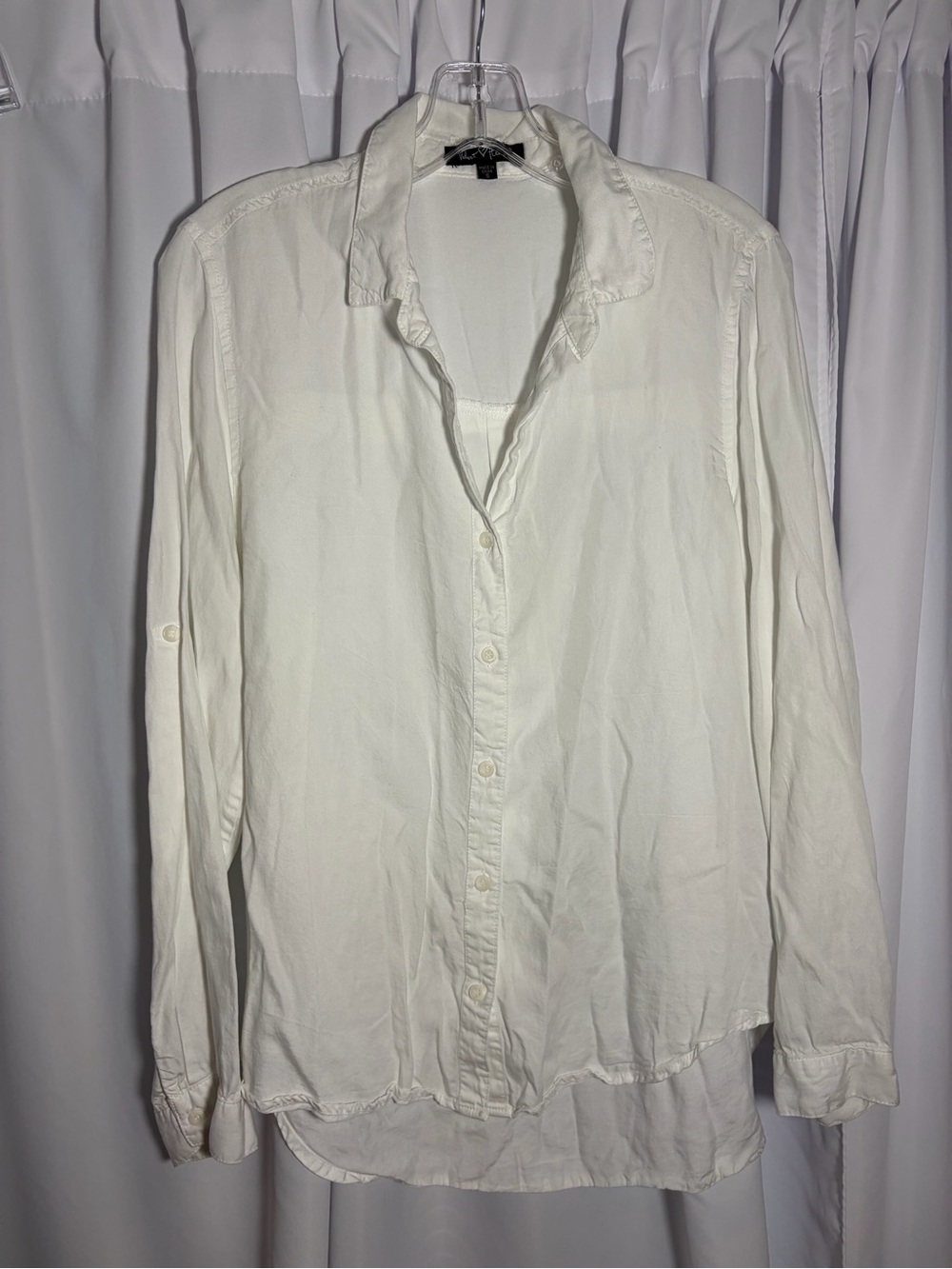 VELVET HEART White Tencel Button Down Long Sleeve Shirt size S